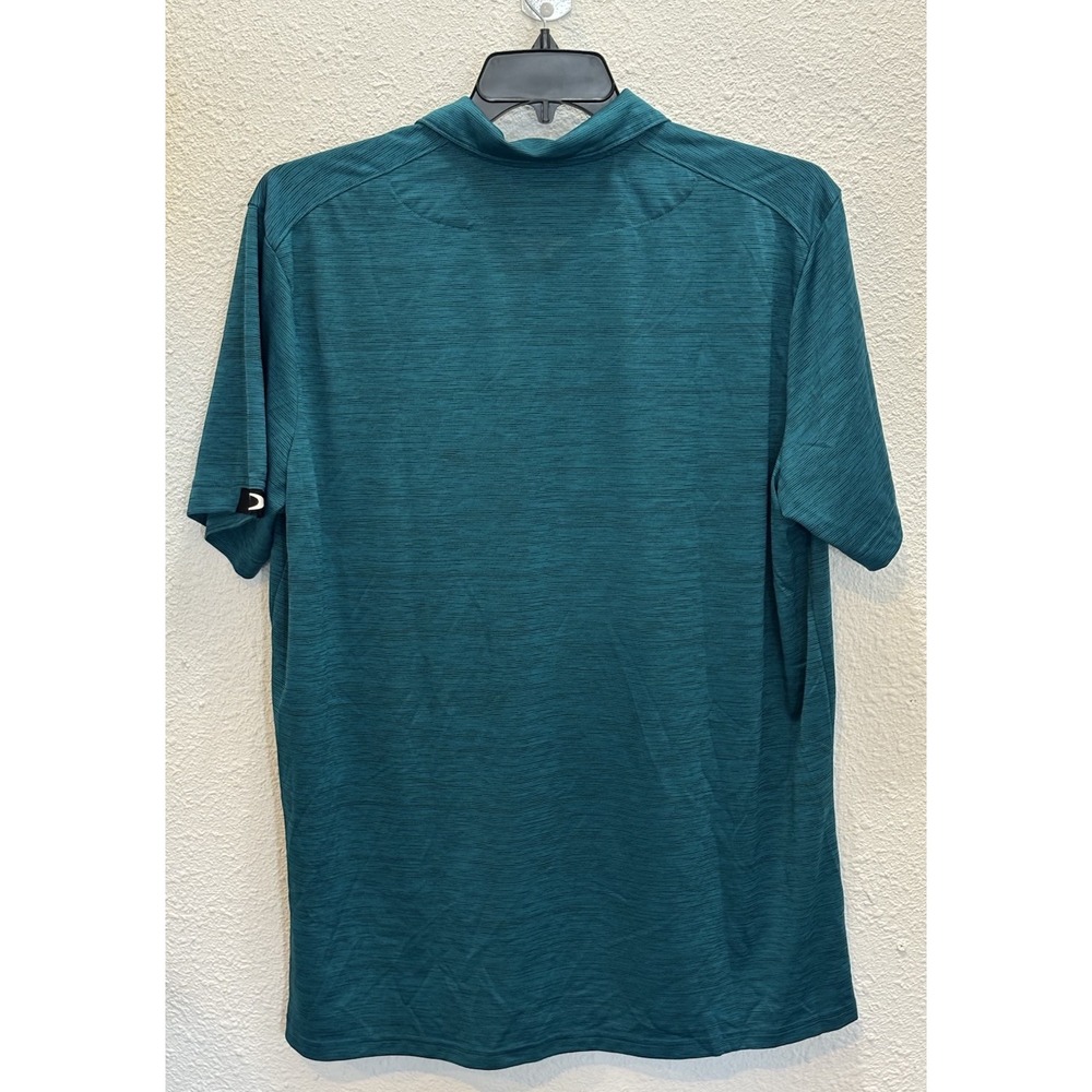 Oakley Hydrolix Reg Fit Polo Shirt Mens 2XL, Teal/Black Golf UV Protection Logo - Picture 2 of 7